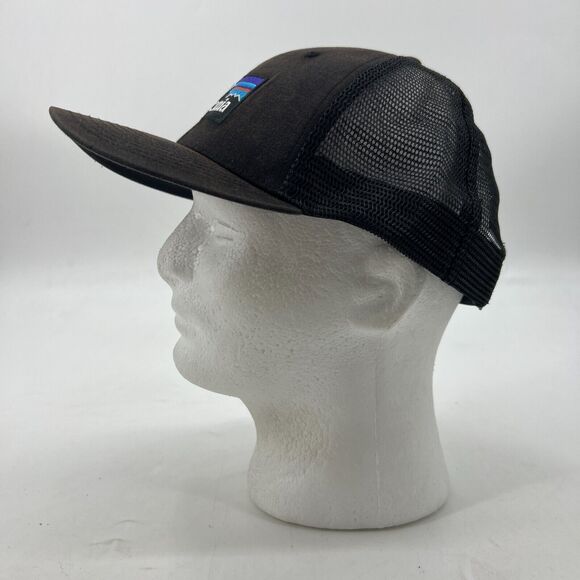 Patagonia Hat Mens Snapback Black Mesh Back Adjustable Trucker Baseball Cap - Picture 6 of 10